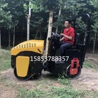 全液壓座駕壓路機駕駛型壓實機回填土壓道機 (2)