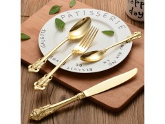 广州银貂餐具公司长期供应国宴浮雕系列复古刀叉勺