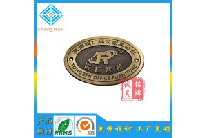 广东工厂直销 办公家具铭牌定做锌合金标牌加工电镀金属商标