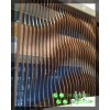 公司透气隔断木色铝管长条波浪铝通隔墙装饰40×80方通背景墙
