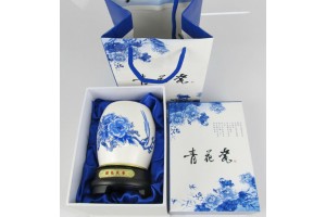 潮州景泰蓝陶瓷笔筒，党委宣传笔筒印刷，陶瓷礼品笔筒