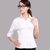 白色女款时尚修身衬衫商务正装衬衣多款多色现货供应可团体定制