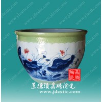 供应直径1.2米青花陶瓷大缸 手工陶瓷鱼缸 景德镇陶瓷