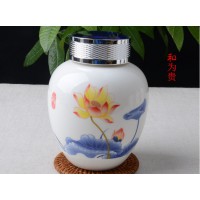 景德镇陶瓷包装罐厂家供应 陶瓷膏方罐1斤批发