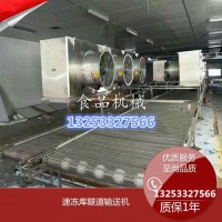 平板式单层速冻饺子隧道输送线厂家