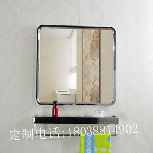 不锈钢铜色镜框装饰镜子酒店餐厅墙创意圆挂镜卫生间化妆镜