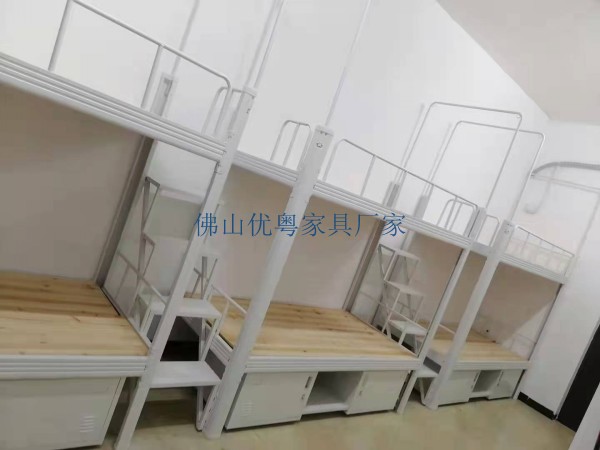 广东学生公寓床钢制单人床学生床定制钢制家具多功能组合床厂家